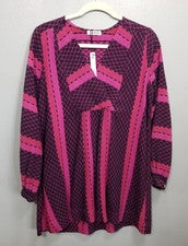 Vestido Yugo Nepal Cuello en V Contraste Automático Nuevo con Etiquetas Violeta Rosa Diamante Para Mujer Pequeño