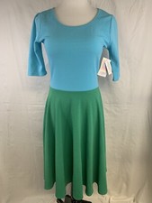 Vestido LuLaRoe Mujer Verde Azul Talla M #D5
