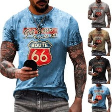 Camisetas de verano de manga corta de talla grande para hombre Moda Cuello redondo Pullover Prendas para el torso Reino 