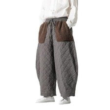 Pantalones informales acolchados de algodón holgados calce suelto estilo chino de invierno 5XL