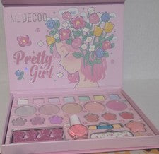 Conjunto de maquillaje rosa Pretty Girl sombra de ojos rubor brillo de labios aplicador de esmalte de uñas