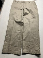 Pantalones chinos Izod calce recto beige sin arrugas ropa de negocios para hombre talla 38x32 nuevos con etiquetas