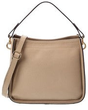 Bolso de hombro italiano de cuero con asas superiores para mujer