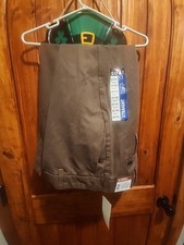 Pantalones chinos americanos IZOD 32Wx32L calce recto para hombre nuevos con etiquetas café descafeinado