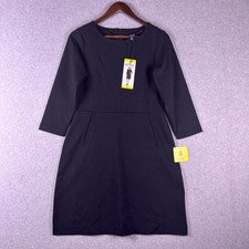 Vestido Buffalo David Bitton Para Mujer S Negro Lujo Ponte Línea A Bolsillos Clásico Nuevo con Etiquetas