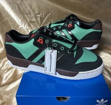 Talla 8.5 ADIDAS RIVALIDAD Bajo Originals, DEMON SLAYER Verde Menta y Negro