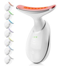 Masajeador Facial y Cuello, Terapia Portátil de Luz Roja para Rostro, Recarga Tipo-C...