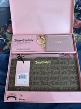 Juicy Couture Muñequera Cartera Bolso Estuche para Tarjetas y Llavero Juego de Regalo de 3 piezas Nuevo con Etiquetas