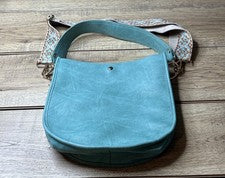 Ahdorned Mujer Seafoam Doble Entrada Forma de U Bolso Mensajero y Bolsa Nuevo sin Etiquetas Vegano