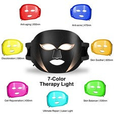Máscara facial LED terapia de luz 7 colores infrarrojo azul rojo terapia de luz cuidado de la piel Fa
