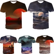 Dream Planet Hip Hop Deportes Impreso en 3D Camiseta Hombre Mujer Moda Informal Prendas para el torso