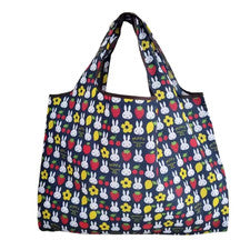 Bolso de Mano Kawaii Estilo Miffy Azul Marino Conejo 2 Vías GRANDE Mercado Plegable Impermeable