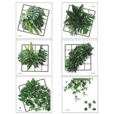 1 hoja de calcomanías de pared pegatinas de fondo de dormitorio diseño de plantas papel tapiz