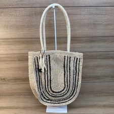 Bolso de Hombro BTB Los Angeles Tejido Rafia Natural Hecho en Madagascar Nuevo con Etiquetas
