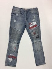 Pantalones de mezclilla lavados Iro-Ochi Hirakata para hombre talla 36X32 raros 100 % AUTÉNTICOS estilo motociclista