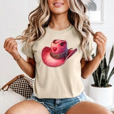Sombrero de Vaquera Rosa Para Mujer Camiseta Western Country Lover Regalo de Verano para Ella
