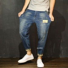 Pantalones de mezclilla harén de gran tamaño para hombre Pantalones de mezclilla Moda japonesa Retro Informales