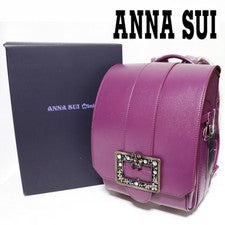 ANNA SUI Randoseru Mochila Bolso Joya Elegancia Mujer Moda Cuero Púrpura