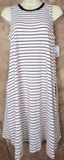 Vestido tejido sin mangas con bolsillos Small Time and Tru para mujer talla 4-6 a rayas