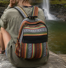Mochila Tribal Geométrica Tejida Algodón Jacquard Grande Viaje Bolsa Ligera