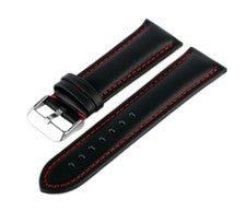Relojes correa de cuero negro rojo LR-10 7019141 cuero auténtico deportivo cuero de becerro