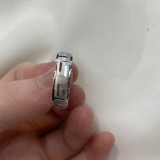 Anillo de plata esterlina 925 para mujer hombre 6 mm diseño griego banda de boda tallas M-Z