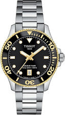Reloj de cuarzo Tissot Seastar 1000 36 mm T120.210.21.051.00 esfera negra