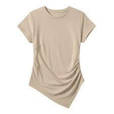 Camiseta manga corta irregular moda mujer blusa nuevo estado prenda