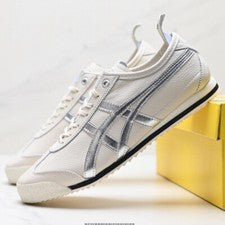 Onitsuka Tiger MEXICO 66 SD Unisex Clásico Zapatos Deportivos Beige Plata y CAJA