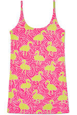 PREPPY PEP - Mini Vestido Para Mujer Solero Estampado Flamenco - XL - ROSA NEÓN