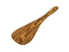 Volteador de sartenes "Solo" extra ancho 33 cm, hecho a mano en madera de olivo