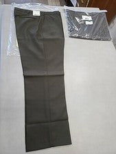 Lote de 2 Pantalones Haband Hombre Estilo 090 Frente Plano Verde Oscuro 36 x 31 Nuevos