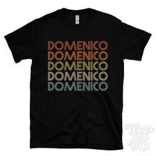 CAMISETA DOMENICO ESTILO RETRO REPETIDO Hombre y Mujer Novedad Genial Nombre Regalo