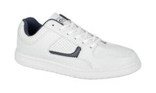 Dek EUSTON T720 Entrenadores Informales Deportivos Diarios con Cordones Blanco/Azul Marino PVC