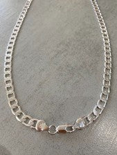 Collar de cadena de eslabones de cadena de plata 925 55 cm x 8 mm para hombre