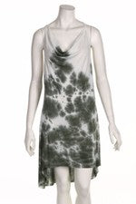 Vestido de playa RA-RE vestido batik vokuhila escote cascada M verde oliva NUEVO