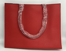 Nuevo bolso de mano rojo liso Elizabeth Arden para mujer estilo cubo