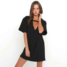 Vestido de verano hueco de moda para mujer con cuello en V ropa nuevo halter informal