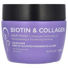 Mascarilla capilar biotina y colágeno, 16,9 fl oz (500 ml)