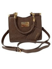 Bolso Bandolera Bebe Mujer Taupe Dana Monograma Asa Superior Nuevo con Etiquetas