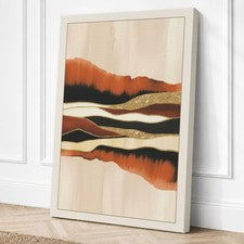 Impresión en lienzo minimalista espejado montañas arte de pared decoración del hogar listo para colgar