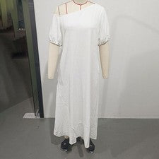 Vestido informal de tela de poliéster de color liso para mujeres para vacaciones playa y ciclismo