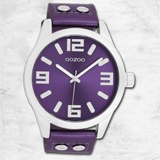Oozoo Reloj De Pulsera Para Dama Timepieces Analógico De Cuero Lila UOC1080A