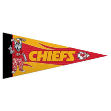 Kansas City Chiefs NFL Mascota Mini Banderín KC Wolf 4" x 9" Nueva Bandera de Pared de Fieltro