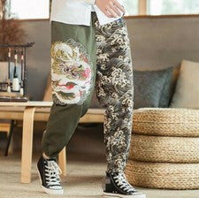 Primavera Hombres Estilo Chino Pantalones Cortos Informales Pantalones Versión Suelta Cordón
