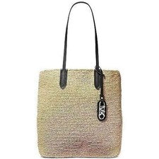 Bolso de mano Michael Kors Eliza grande de paja para mujer con bolsa negro natural