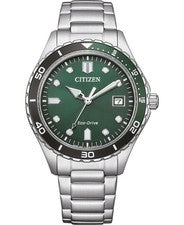 CITIZEN Mujer Analógico Eco-Drive Reloj Informal Clásico Vestido Esfera Verde Impermeable