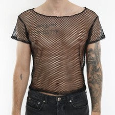 PARA HOMBRES MALLA CROP TOP MANGA CORTA CUERDA TANQUE CHALECO MUSCLE CLUBWEAR ORGULLO
