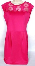 Nuevo con etiquetas Vestido recto para mujer ErGuo Minty Gogo grande bordado sin mangas rosa