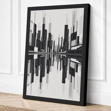 Impresión en lienzo geométrica de horizonte espejado arte de pared decoración del hogar listo para colgar